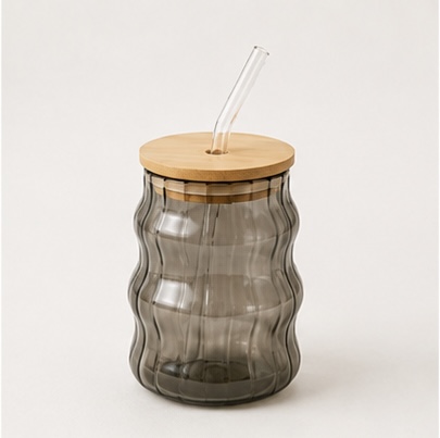 Wavy Glass Jar - Image 2