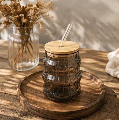 Wavy Glass Jar - Image 4