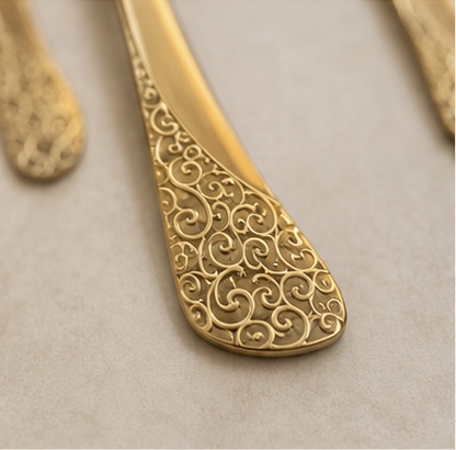 Golden Elegance 28-Piece Cutlery & Serving Set - Image 4