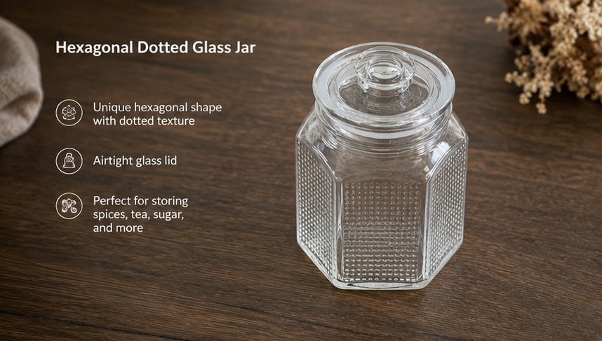 Textured Glass Storage Jar - Image 5