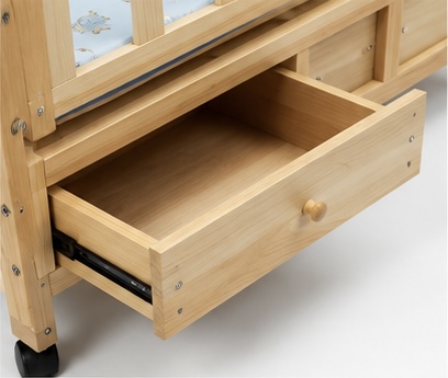 Wooden Baby Cot with Storage Drawer - Image 2