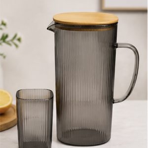 Ribbed Glass Water Set