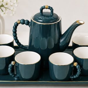 Royal Teal & Gold Tea Set