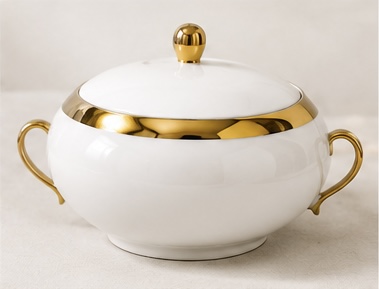 61-Piece White & Gold Dinner Set - Image 4