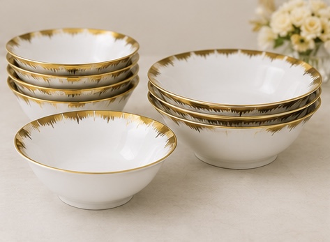 61-Piece Gold Rim Dinner Set - Image 3