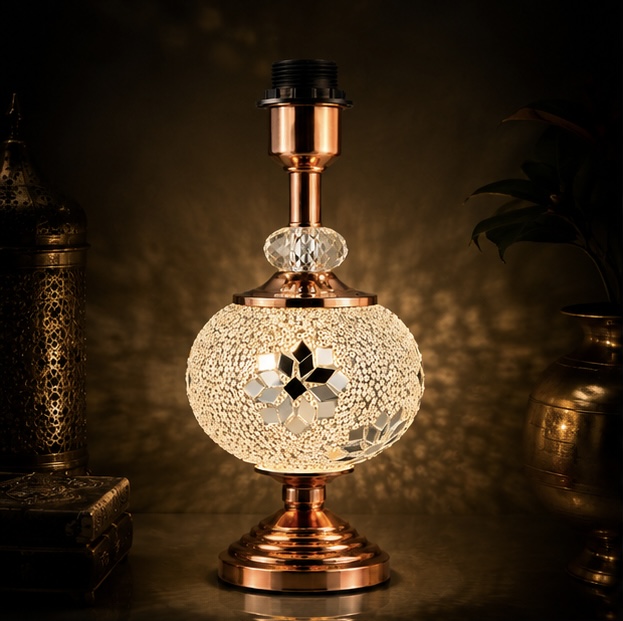 2Pc Turkish Mosaic Crystal Table Lamp