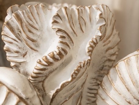 Antique Ivory Shell Decorative Set – 3 Pieces - Image 3