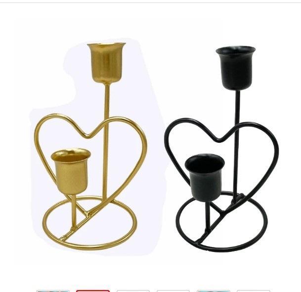 Heart Shaped Candle Stand with Metal Cup - Image 2