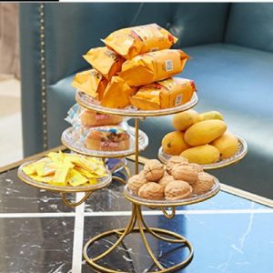 Golden Iron Multi-Tier Plate for Home Parties
