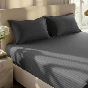 3 Pcs Micro Cotton Plain Double Bedsheet