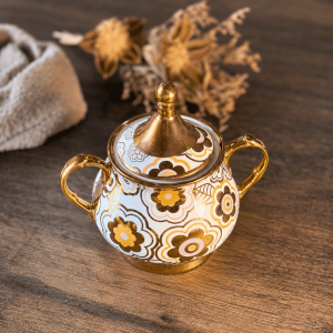Vintage Floral Gold Sugar Pot
