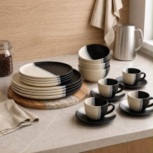 Monochrome Ceramic Dinnerware Set