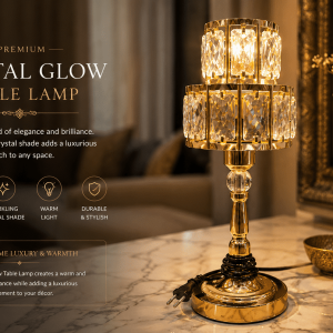 Crystal Glow Table Lamp 2 Pc