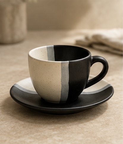 Monochrome Ceramic Dinnerware Set - Image 3