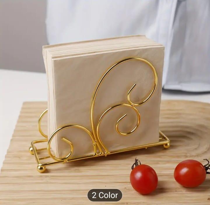 Golden Swirl Tissue Holder for Home Decor