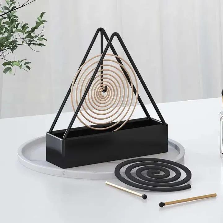 Modern Black Metal Mosquito Coil Stand for Home & Patio - Image 2